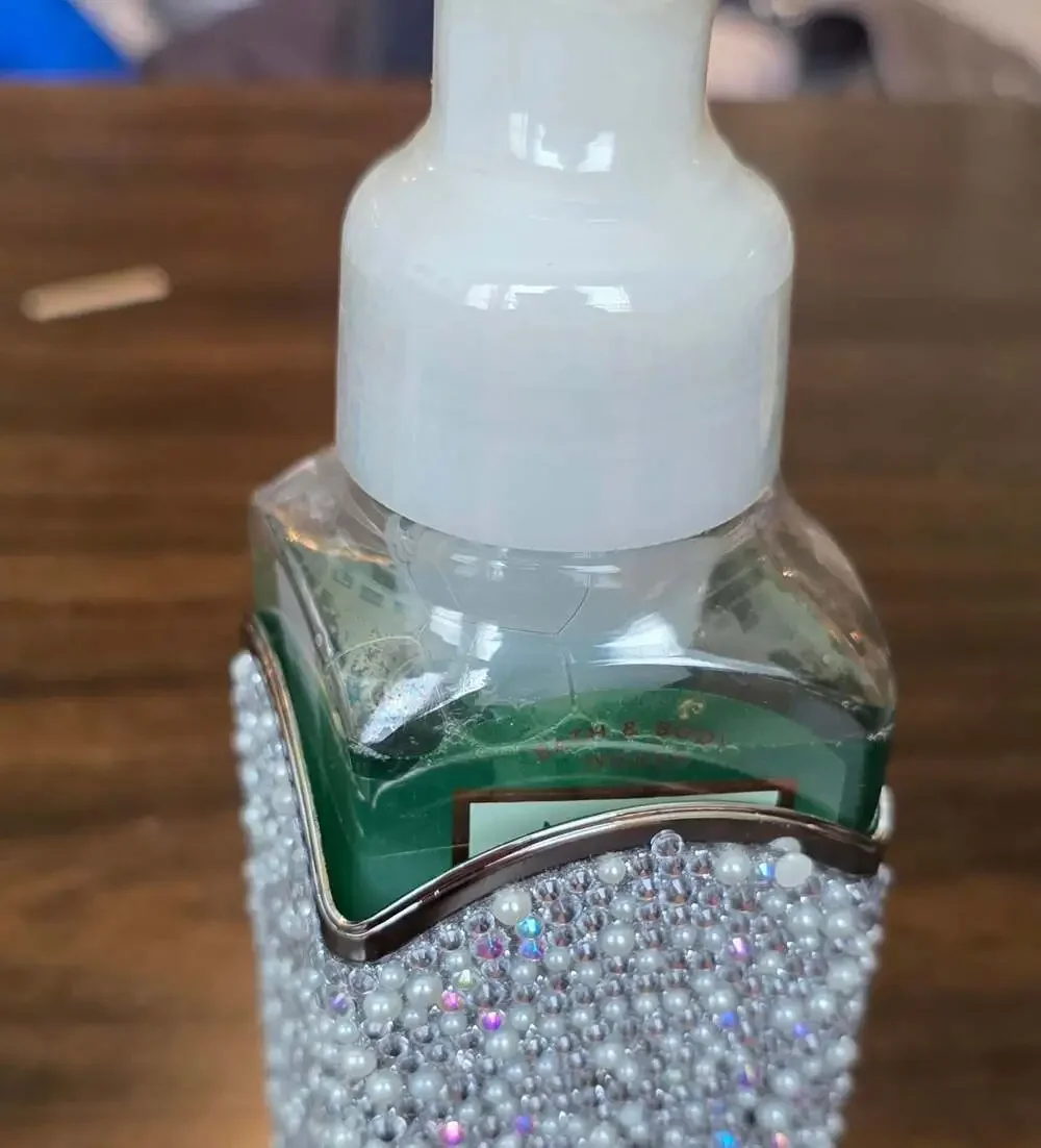 Bath & Body Works Silver Tossed Gems Gentle Foaming Hand Soap Sleeve Holder with